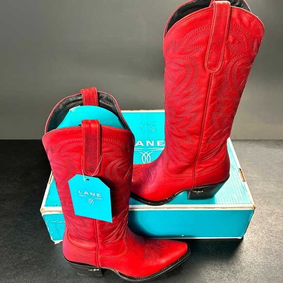 Lane Shoes - Lane Smokeshow Womens Cowboy Boots Smoldering Ruby Western Snip Toe Size 9 NEW